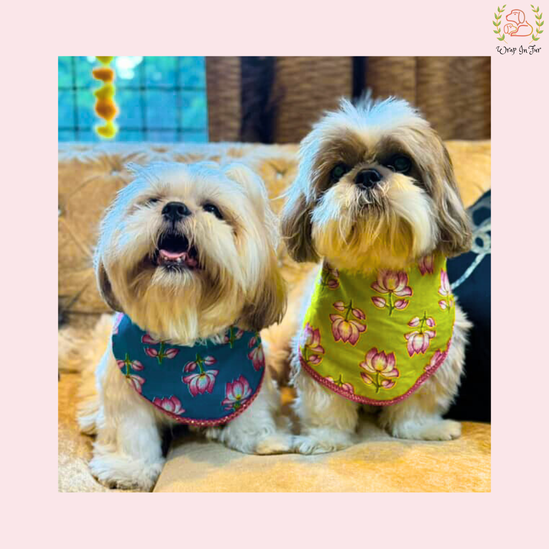 Green Lotus Desi Dog Bandana