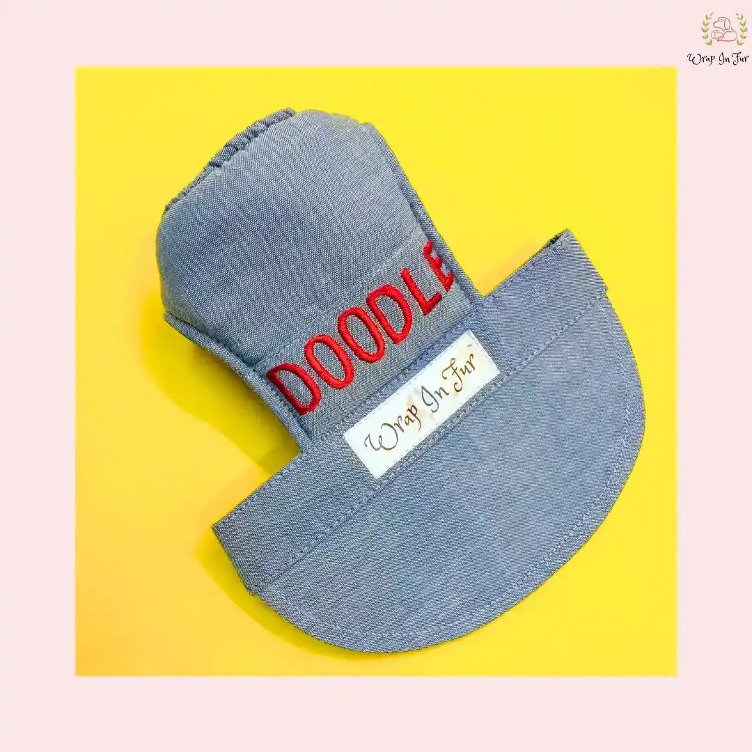 Personalise Blue Chambray Dog Cap