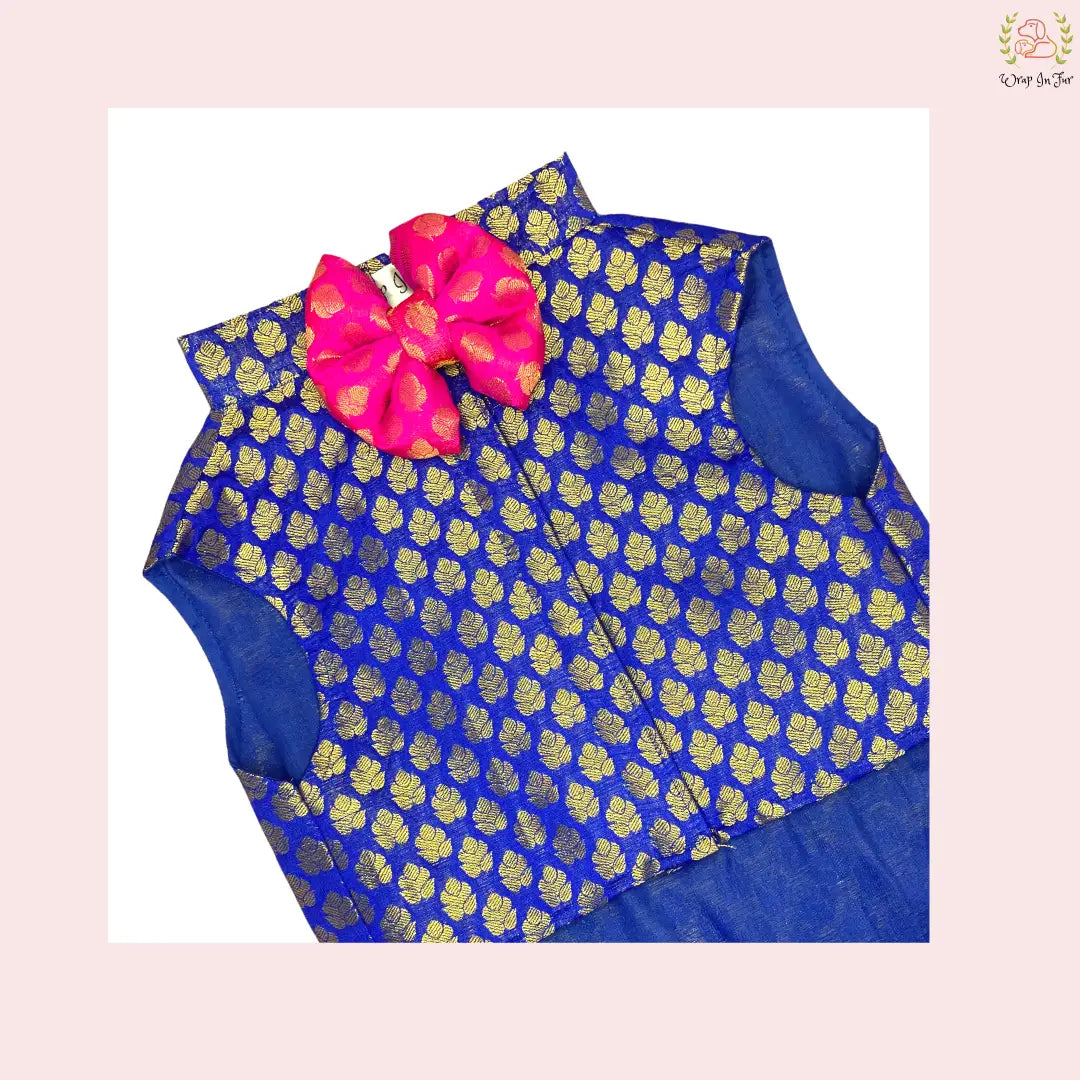 Blue festive dog jacket