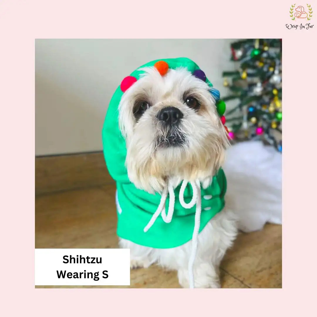 Shihtzu Christmas Pompom Cape