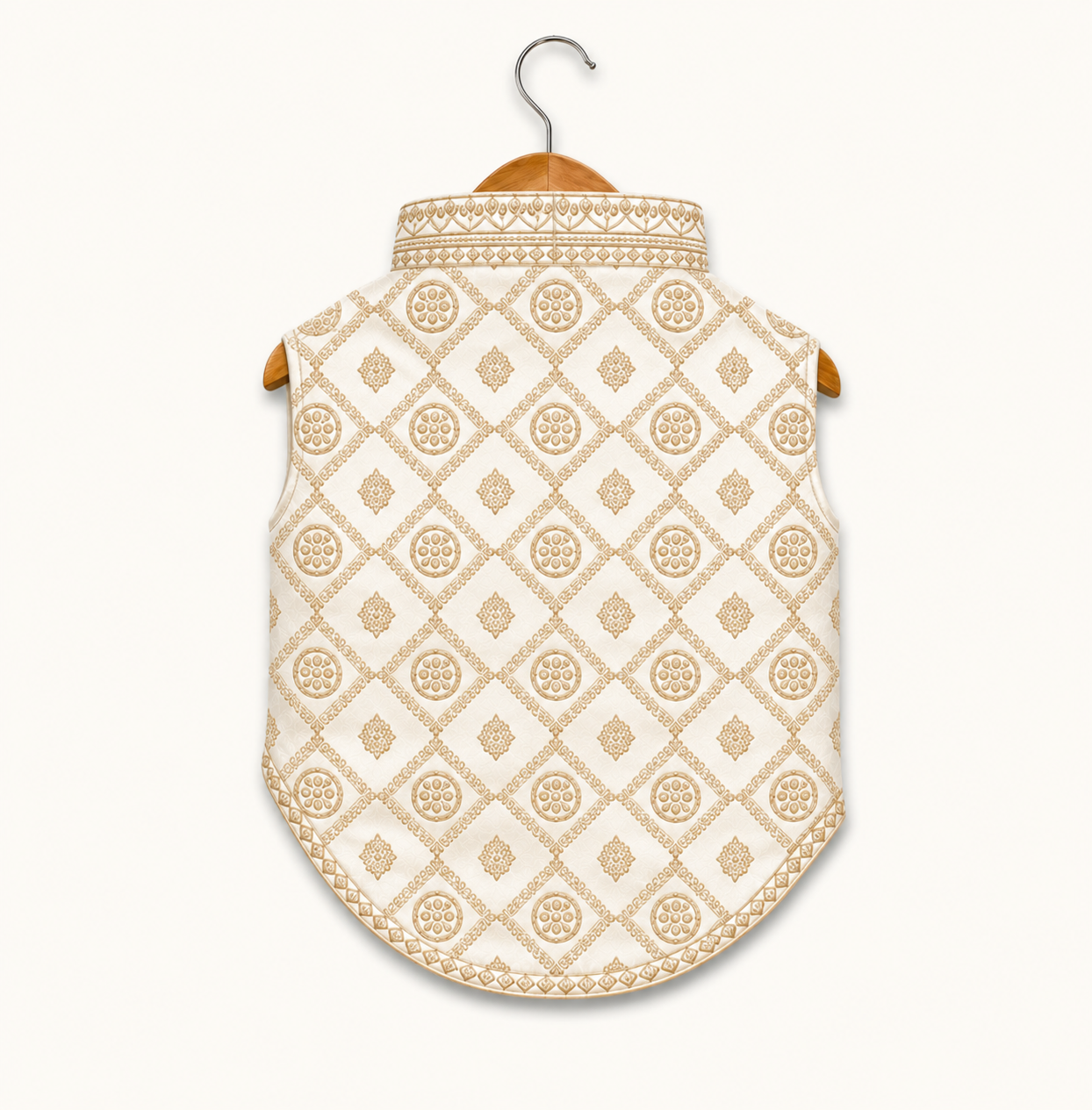 Classic Off White Embroidered Dog Sherwani
