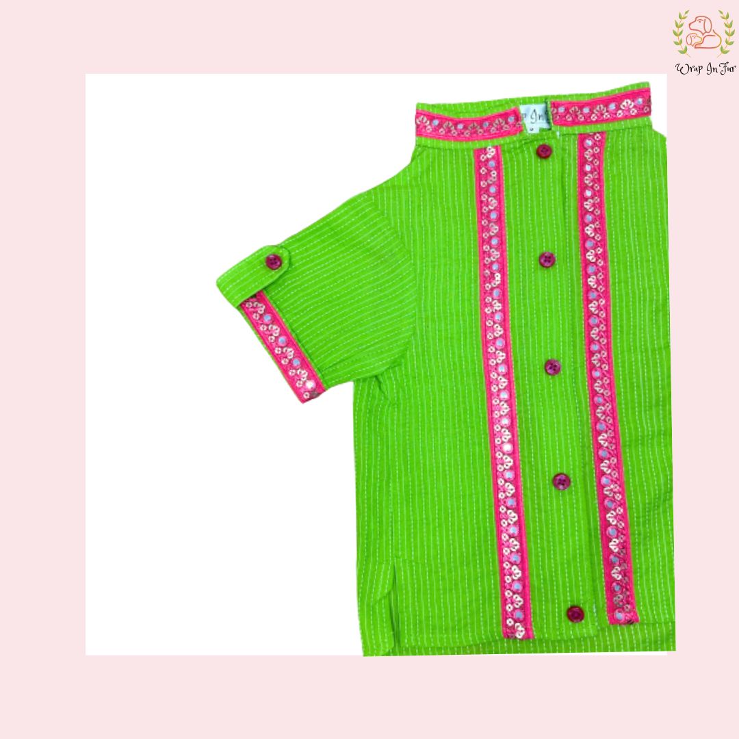 Green Pink Kurta