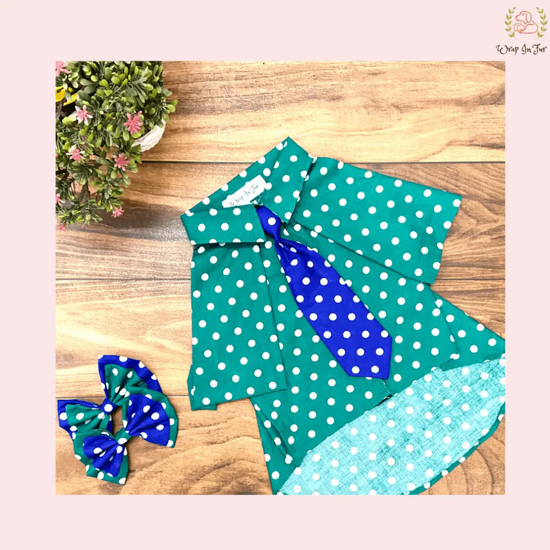 Green Polka Dot Dog Shirt