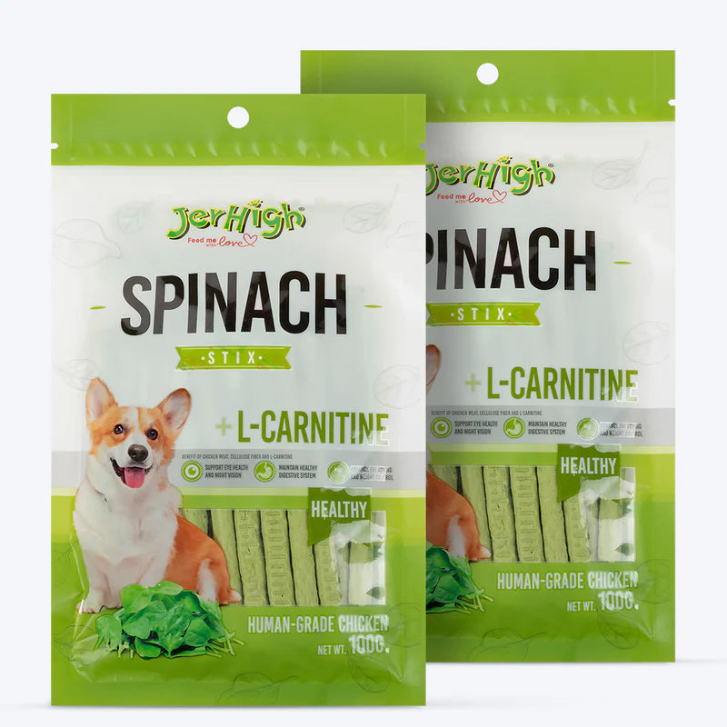 JerHigh Spinach Stix Dog Treats - 100g