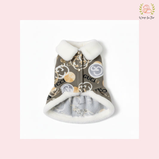 Luxury Fur-Collar Dog Winter Coat – Cozy Warm Winter Outfit