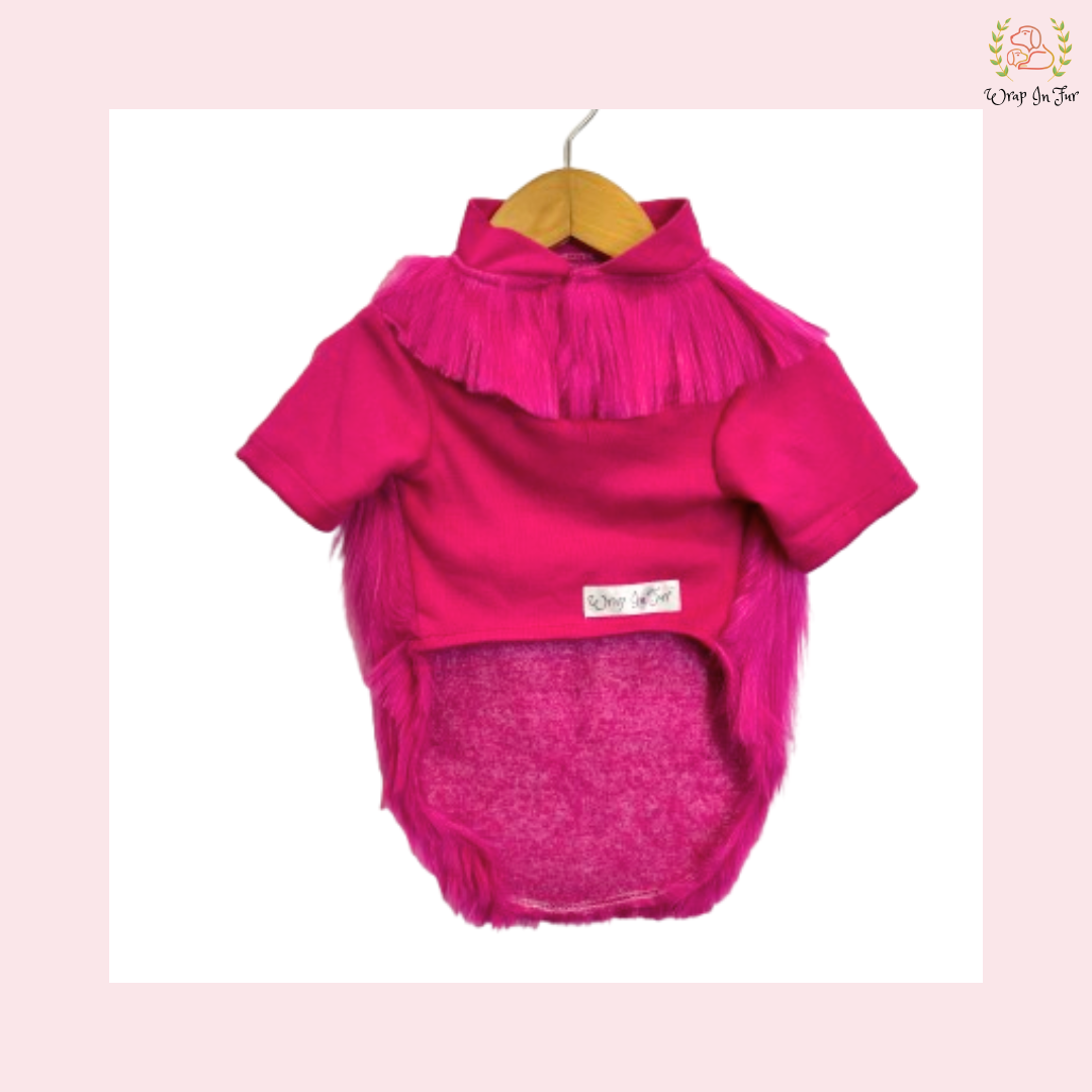 Luxury Pink Faux Fur Dog Jacket – Winter Warm & Stylish Coat