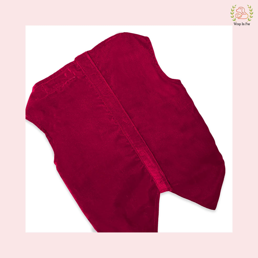 Luxury Wine Velvet Dog Tuxedo Vest - Formal Wedding Suit