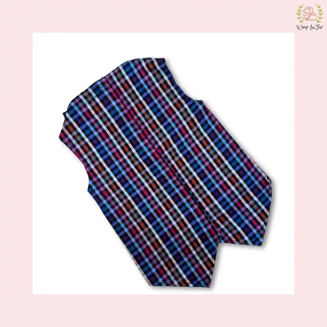 Midnight Plaid Dog Tuxedo Vest - Modern Formal Wedding Suit