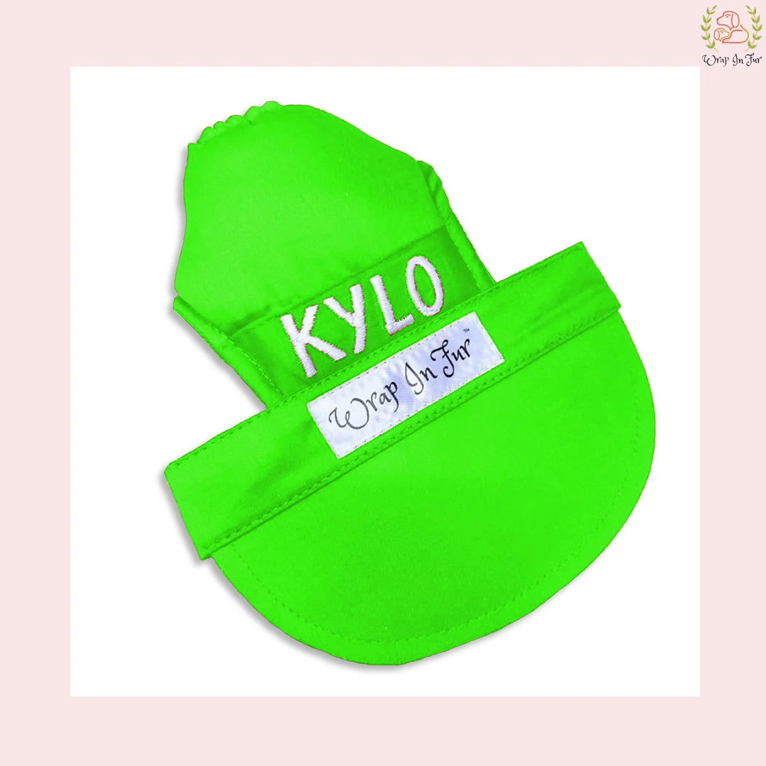 neon green personalised dog cap