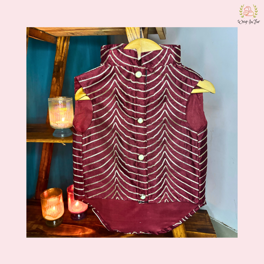 Maroon Golden Sherwani