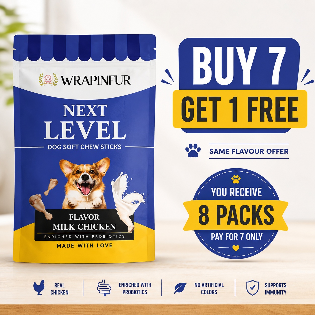 Next Level Milk Chicken Soft Chew - Buy 7 Get 1 FREE Pack