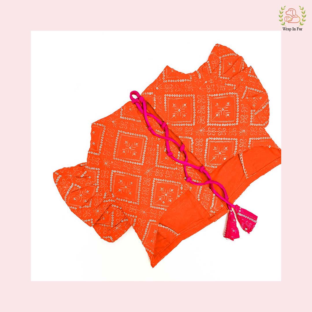 Orange dog lehenga