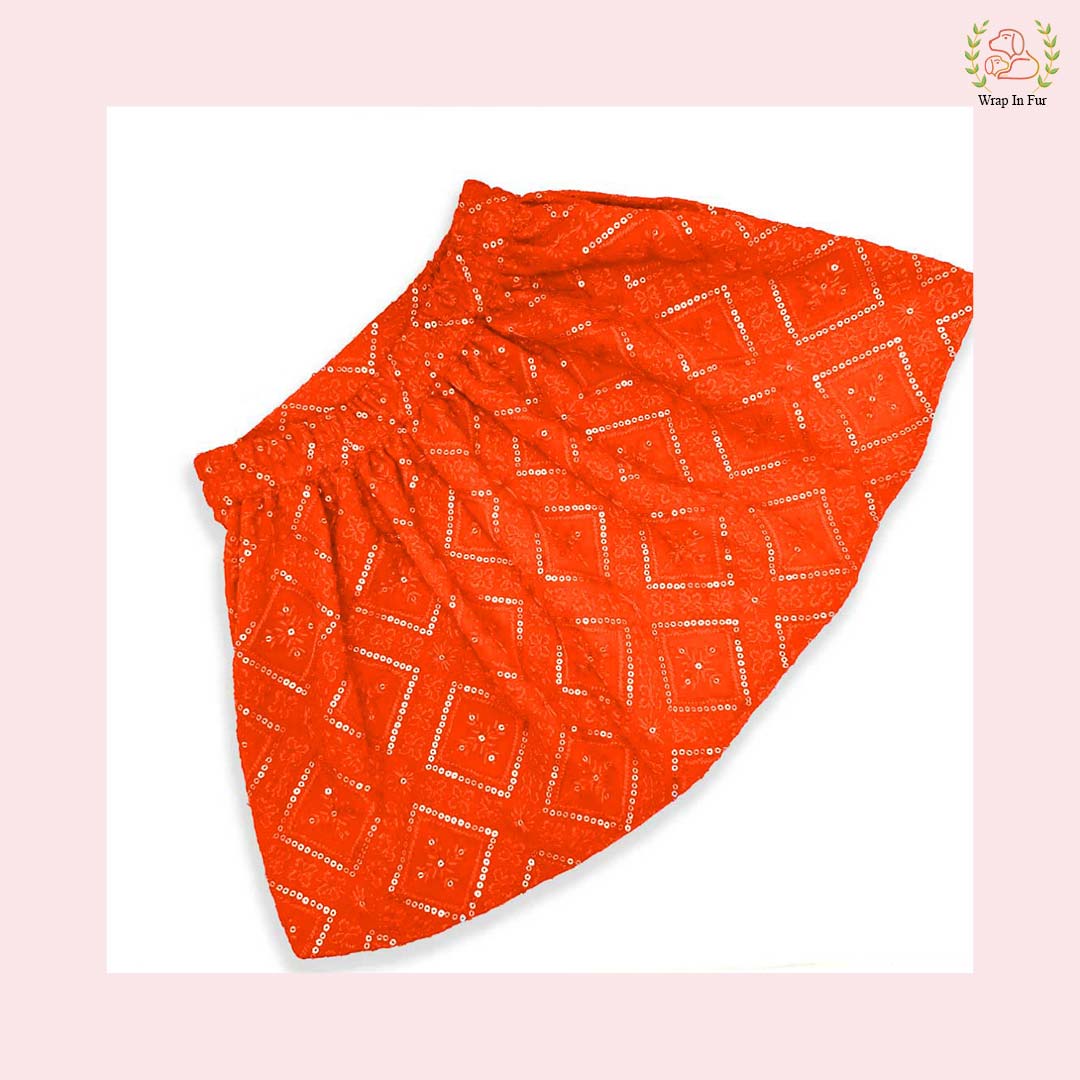 Orange pink lehenga for dogs
