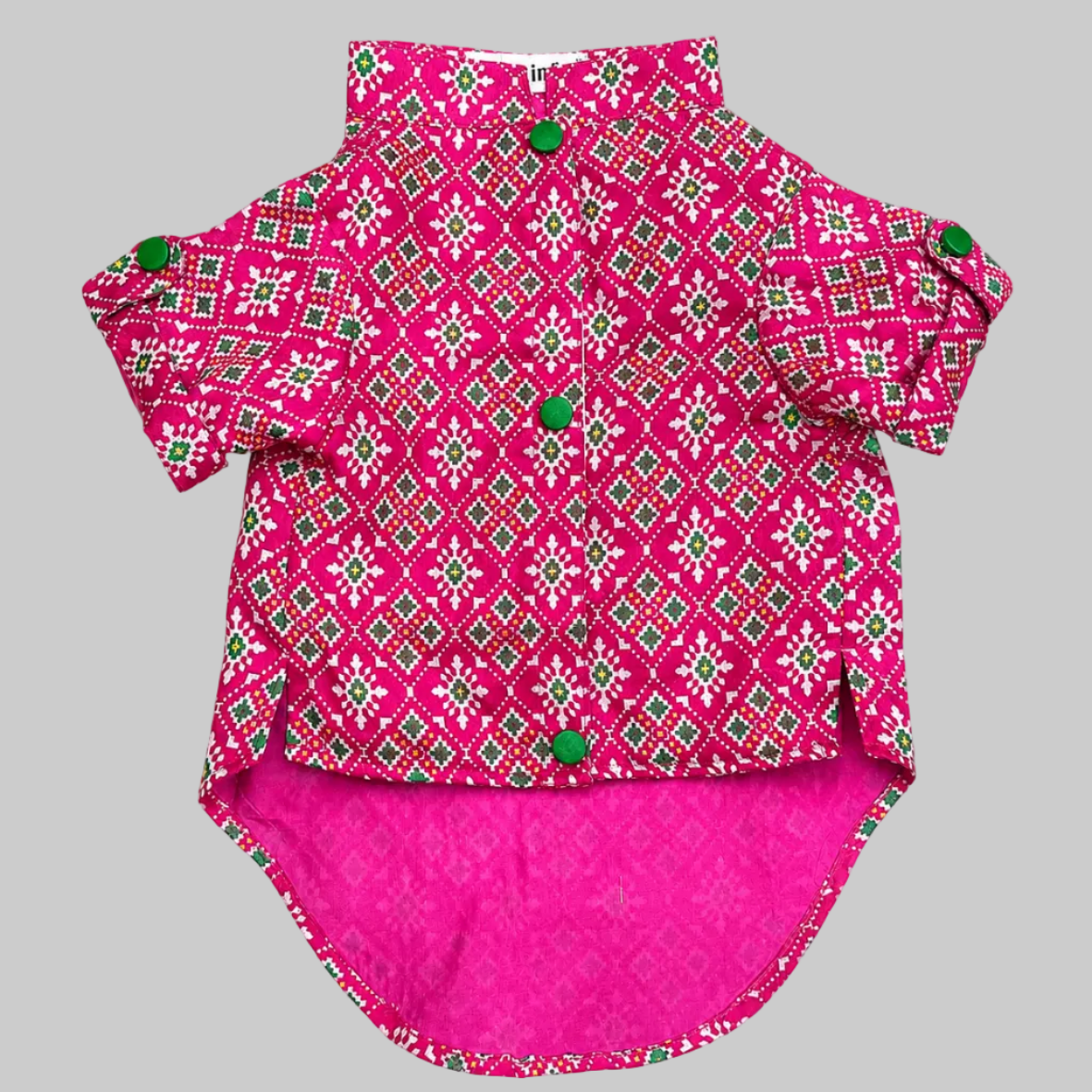 Pink Patola Dog Kurta
