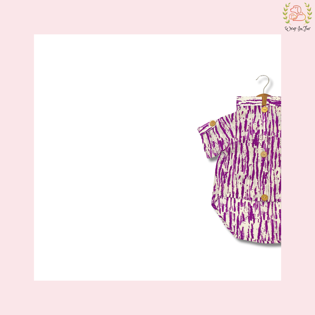 Purple Tie Dye Dog Kurta - Modern Indian Dog Ethnic Wear Dress