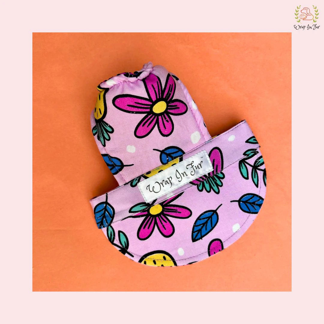 Purple Bouquet pattern dog cap