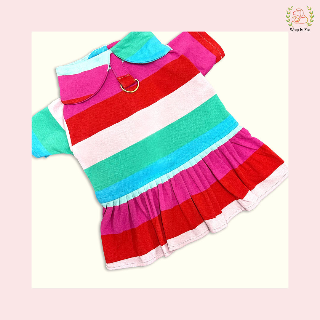 Rainbow Twirl Dog Frock – Soft, Cute & Winter Ready