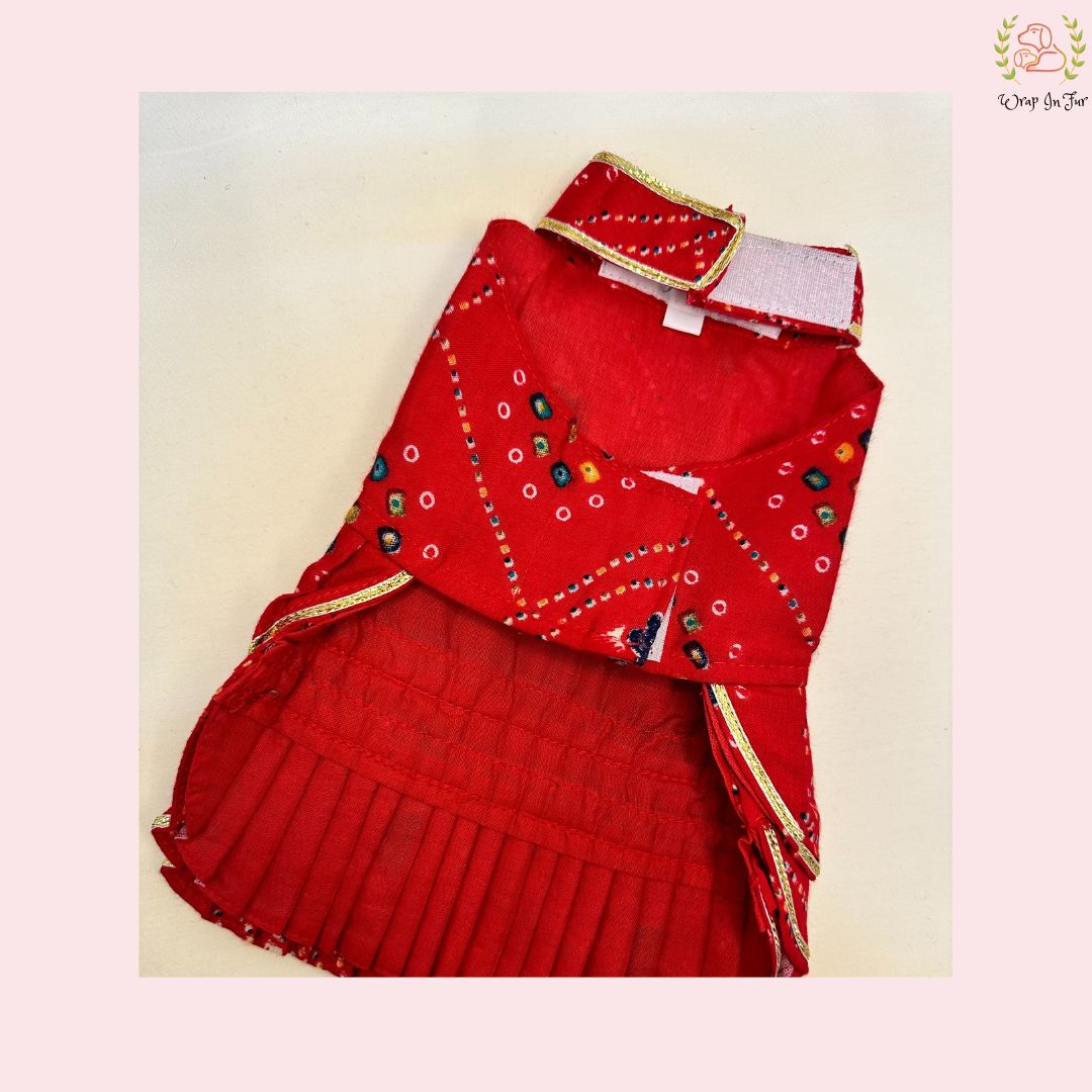 Red Bandhini Frock