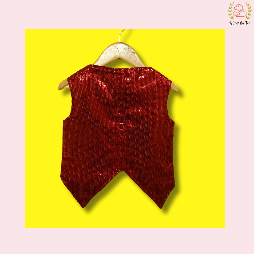 Red Sparkle Dog Tuxedo Dress – Stylish Dog Wedding Clothes