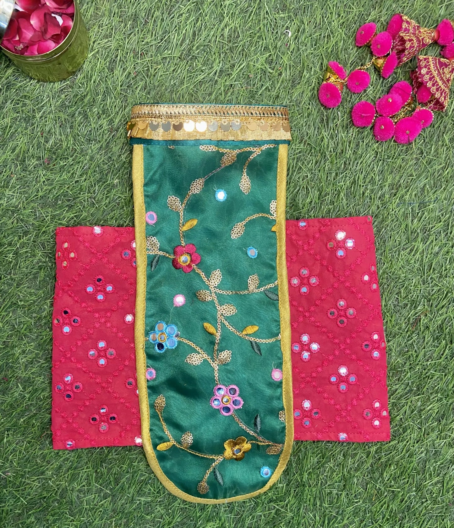 Rose lehenga for dogs