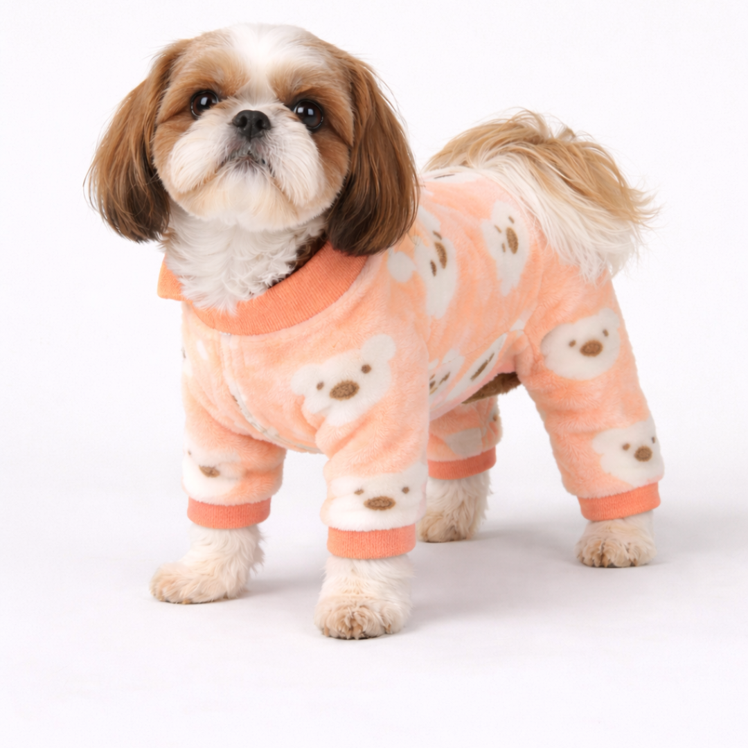 Orange Teddy Winter Jumpsuit – Warm Dog Winter Wear