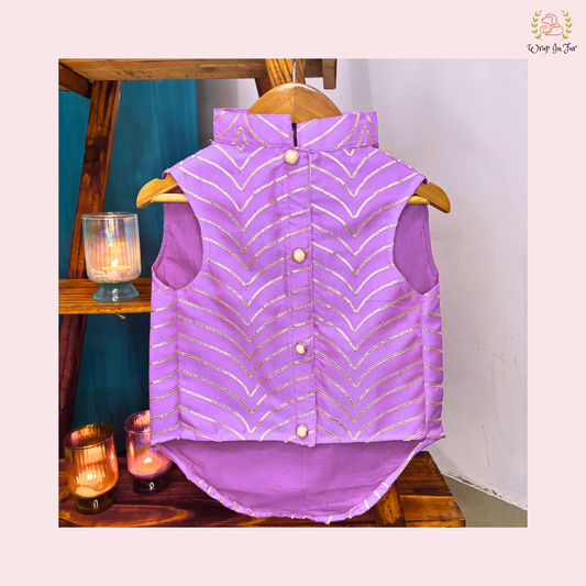 Lavender Golden Sherwani