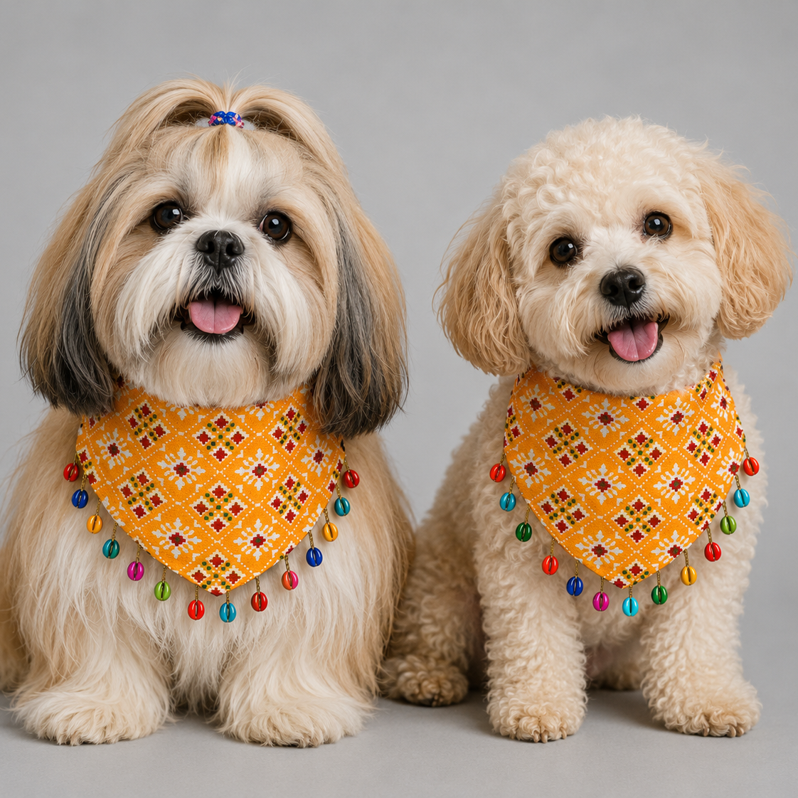 Yellow Ethnic Dog Bandana