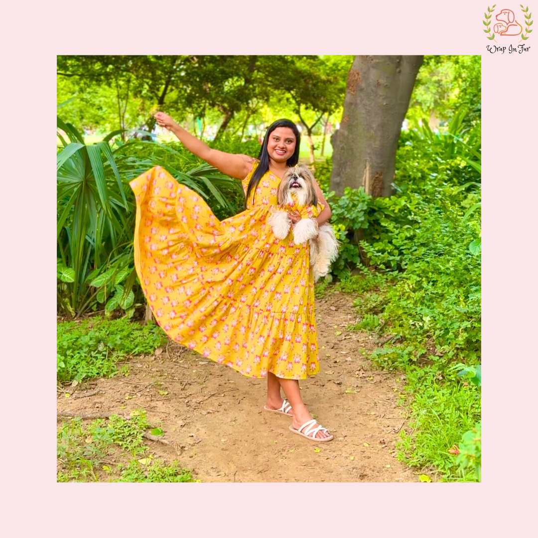 Yellow Lotus Desi Kurta Dress Twinning Set