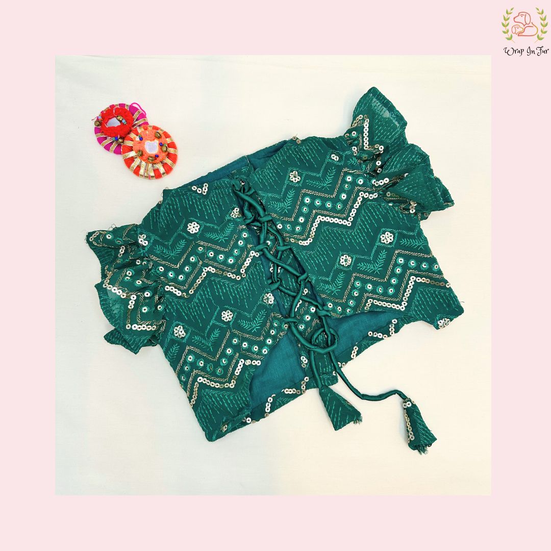 green golden chaniya choli for dog