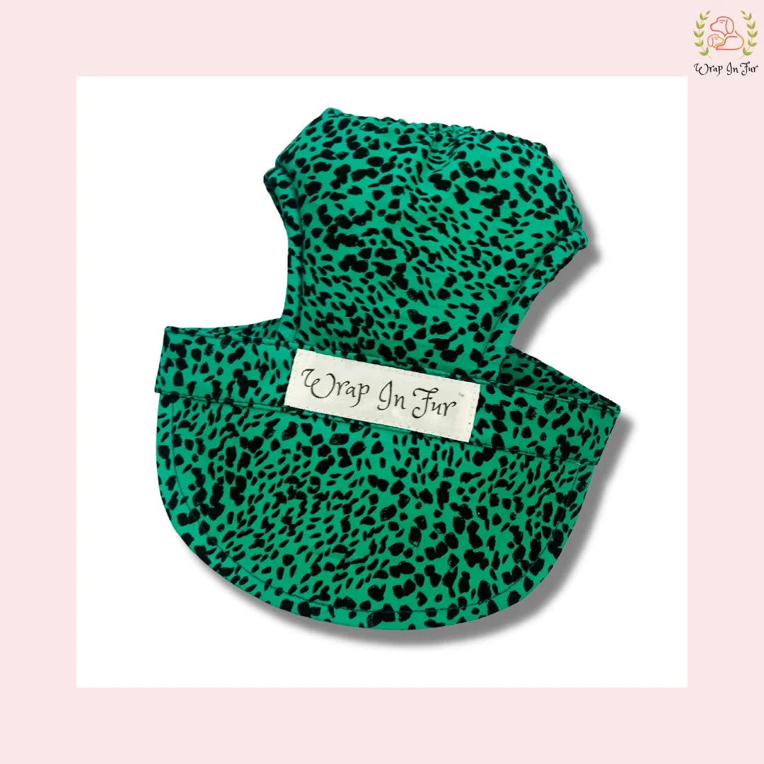 green leopard dog cap