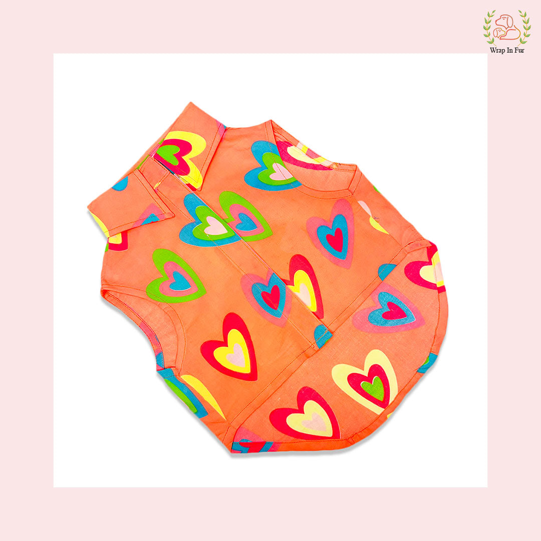 Personalise Orange Neon Cut Sleeves Dog Shirt