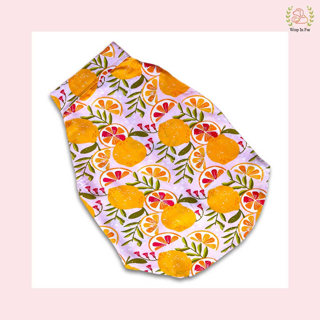 Tropical Orange Cut Sleeves Dog Shirt