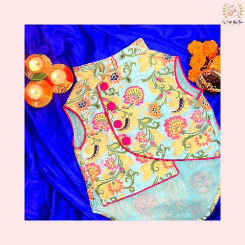 blue flower dog jacket