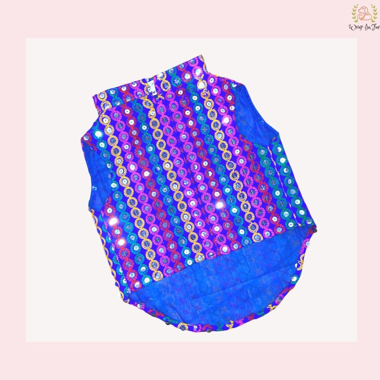 Blue Multicolor Jacket Sherwani