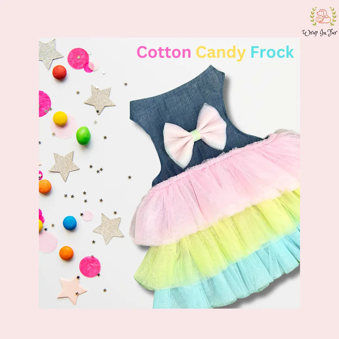 cotton candy party dog frock