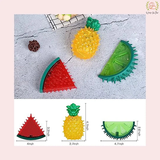 Fruit Squeaky Dog Toy Combo