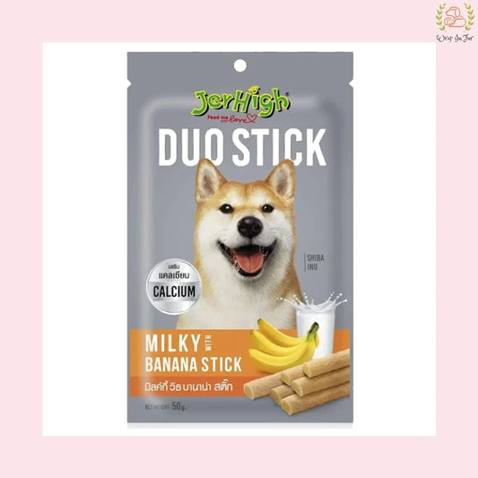 JerHigh Milky With Banana Duo-Stick Dog Treat