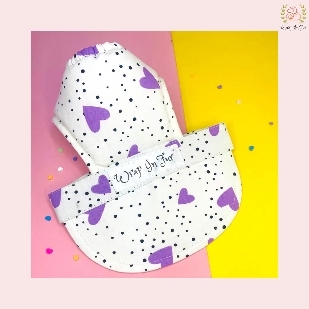 purple heart dog cap