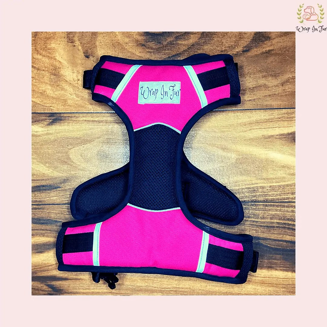 Pink Black Double Sided Dog Harness