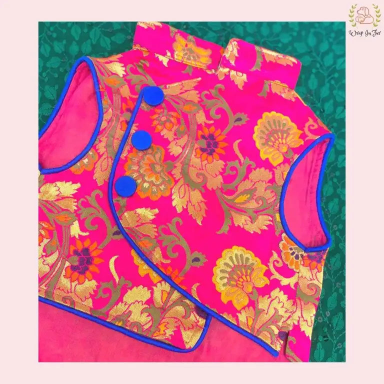 Pink Flower Jacket Dog Sherwani
