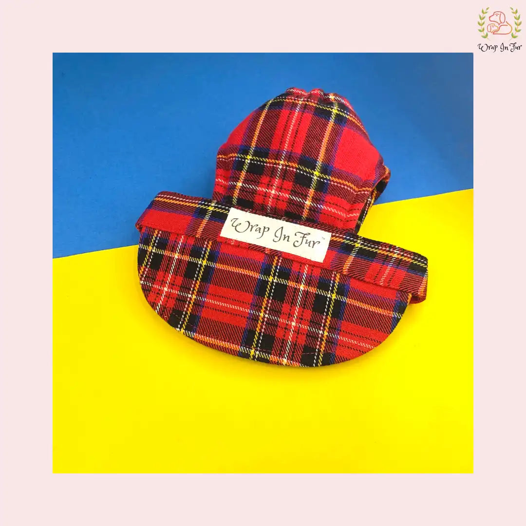 red check cap for dog