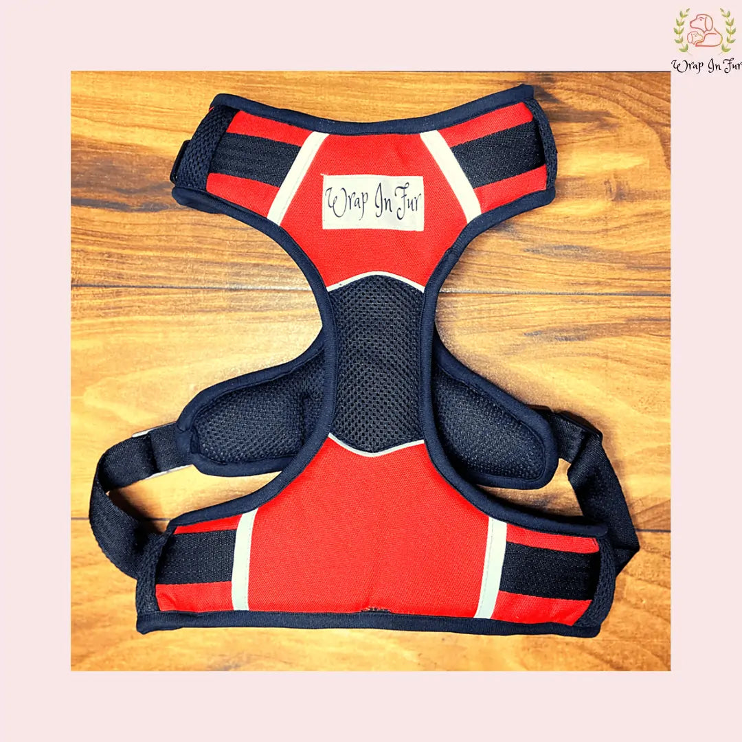 Red Black Double Sided Dog Harness