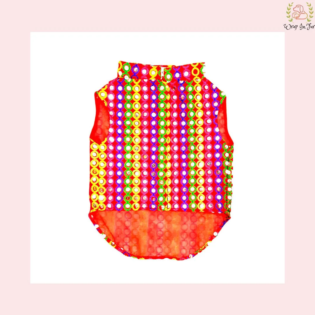 Red festive dog jacket