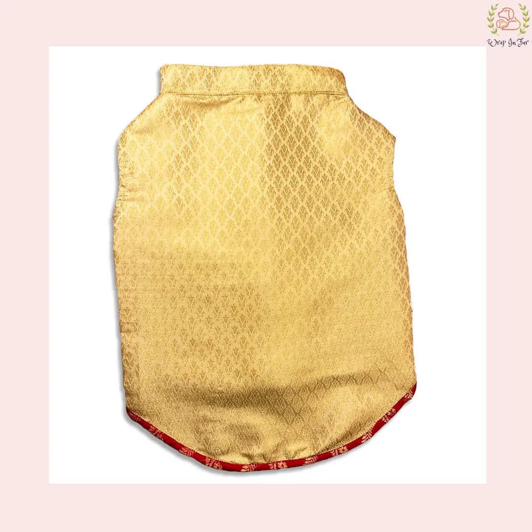 cream red sherwani for dog