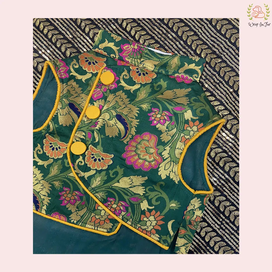 Dark Green Flower Jacket