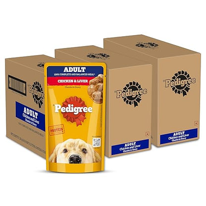 Pedigree Adult Wet Dog Food Chicken & Liver Chunks in Gravy