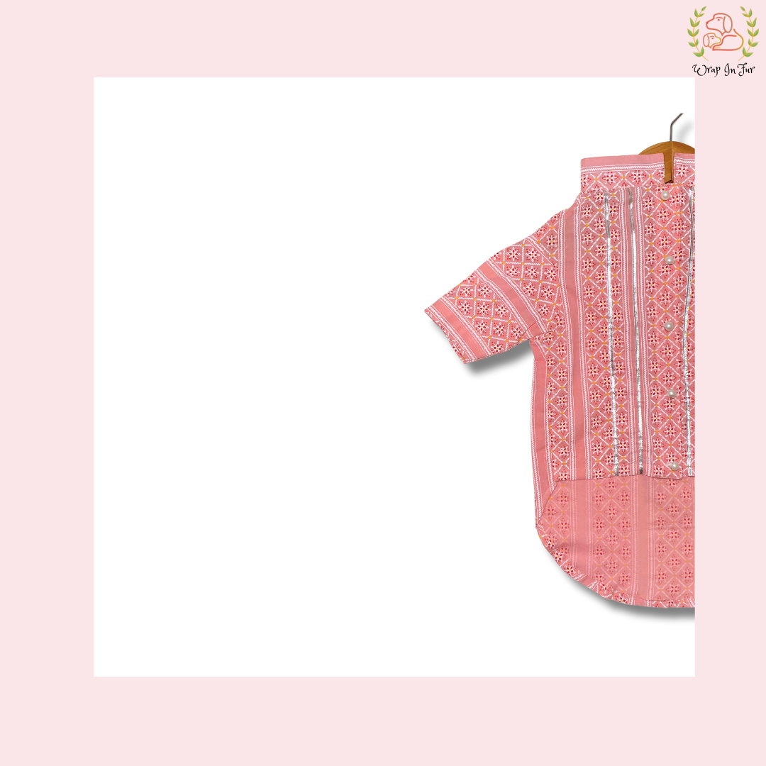 Peach Dog Kurta