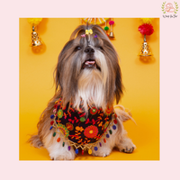 Blue Phoolwari Dog Bandana