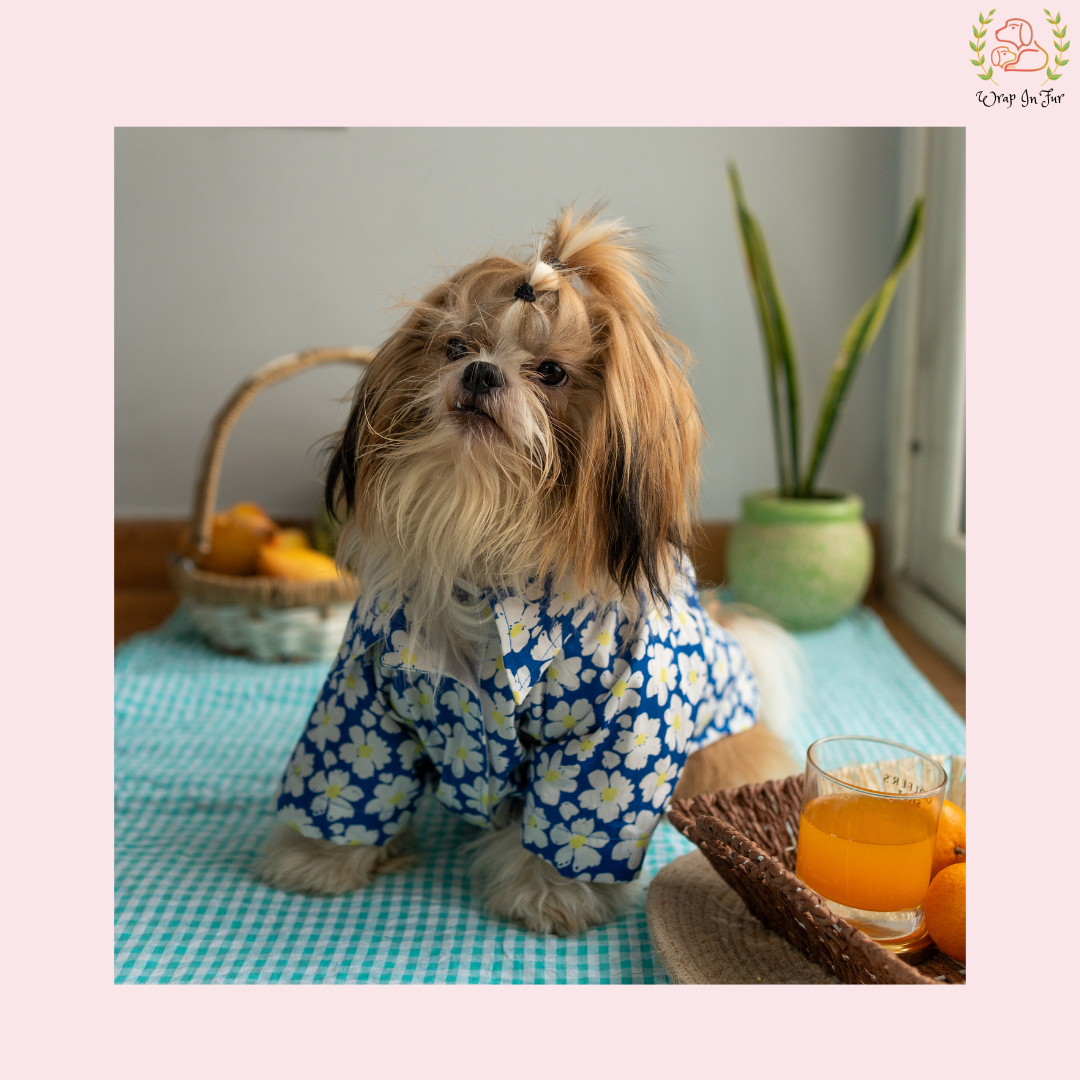 Blue Bloom Dog Shirt