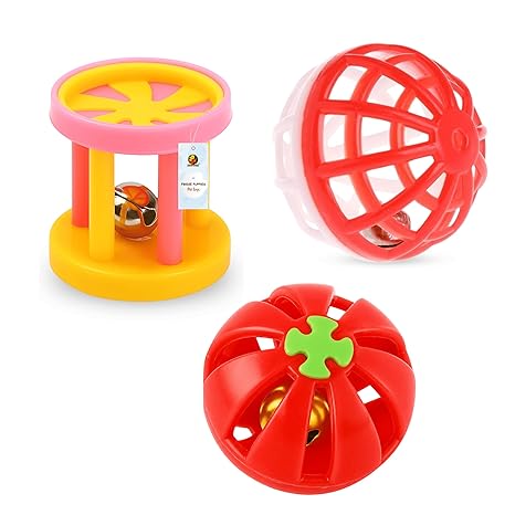 Colorful bell ball cat toy set